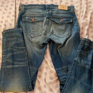 True Religion Slim Boy Friend Jeans w/ rips